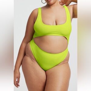 GOOD AMERICAN Always For Cut Out One Piece Swimsuit in Atomic Blue NWT